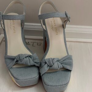 Altar'd State Light Blue Wedge Sandals